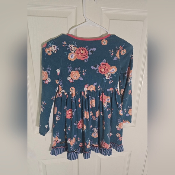 Matilda Jane Girls Blue Long Sleeve Floral Dress Size 8 - Picture 2 of 9